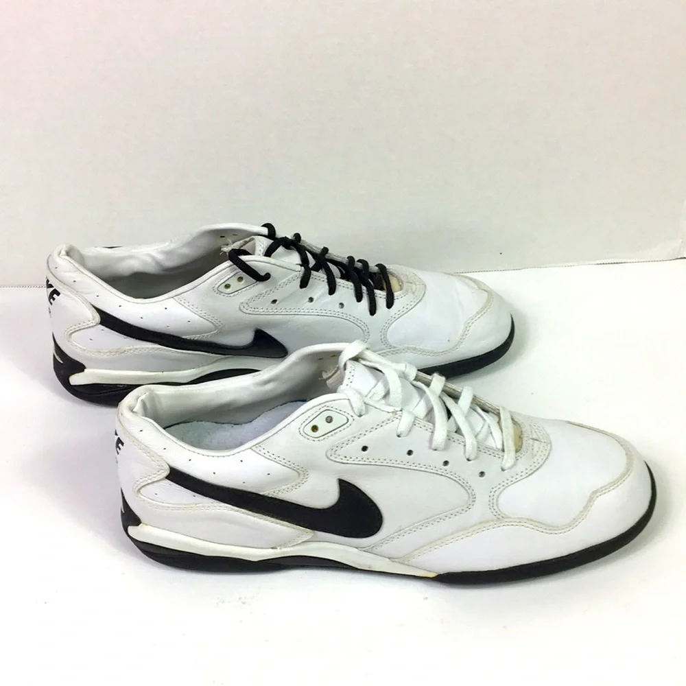 VTG 90s Nike‎ Trainers Mens Whiter leather sport Sneakers Tennis Shoes Size 13.5